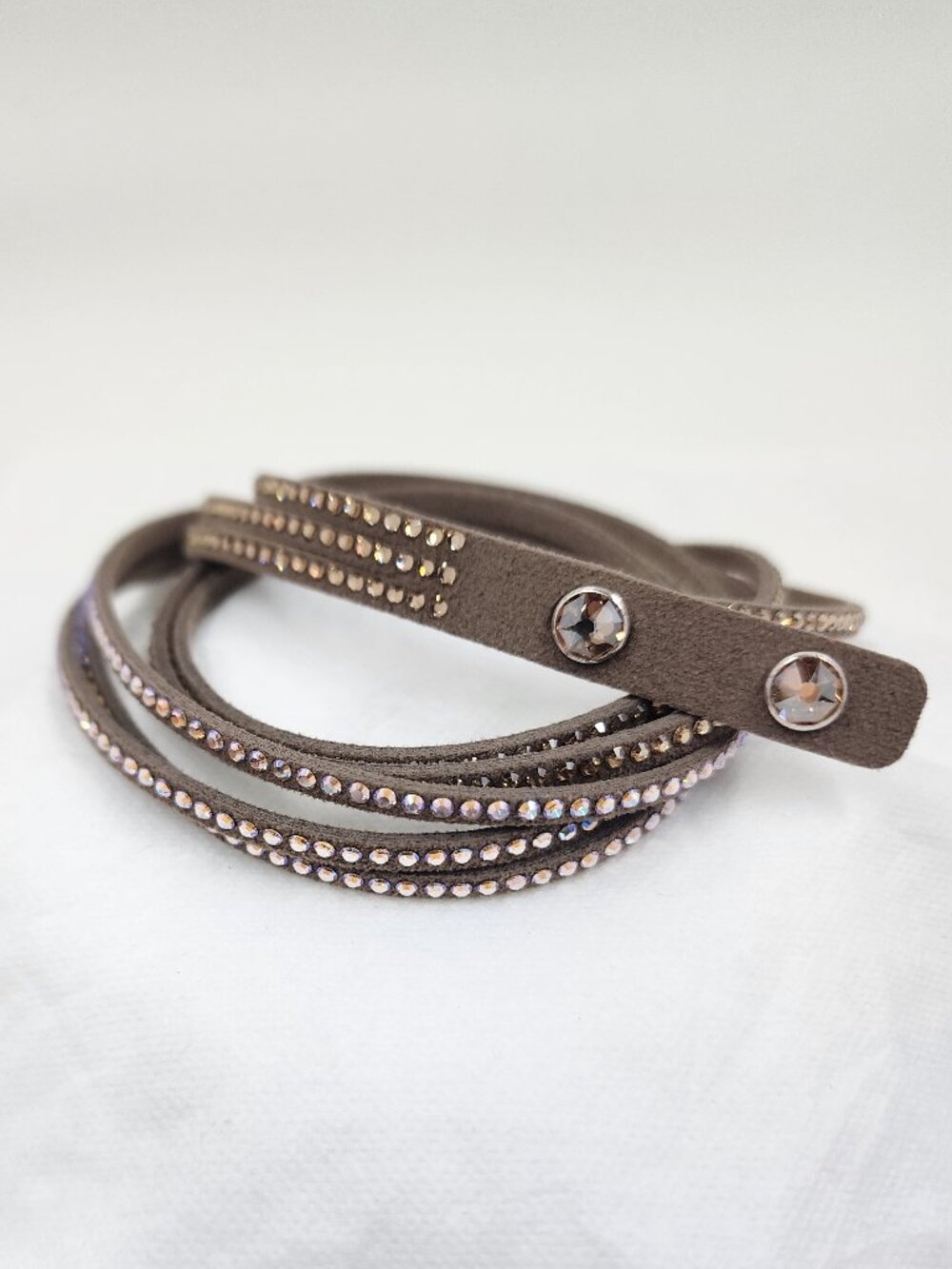 Touchstone Crystal Wrap-Star Bracelet Mocha